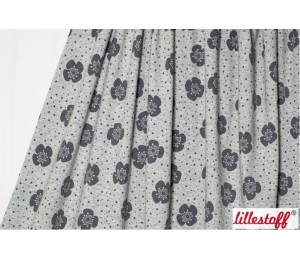 REST 1m Lillestoff Big Flowers schwarz - dunkelgrau